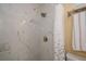 Bathroom with marble shower and shower curtain at 4485 Herder St, Port Charlotte, FL 33948