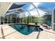 Inviting enclosed pool with a view of lush greenery at 18565 Edgewater Dr, Port Charlotte, FL 33948