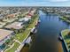 Aerial view of a home on the waterfront with boat dock at 2199 El Cerito Ct, Punta Gorda, FL 33950