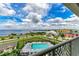 Stunning aerial view of waterfront property with pool and bay at 1425 Park Beach Cir # 149, Punta Gorda, FL 33950