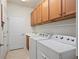 Laundry room with washer, dryer, cabinets, and sink at 2427 Daisy Dr, North Port, FL 34289