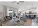 Open living room showcasing stylish furniture and a view of the golf course at 14070 Heritage Landing Blvd # 423, Punta Gorda, FL 33955