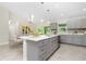 Kitchen with grey cabinets, white countertops, and tile backsplash at 1548 El Paso Ave, North Port, FL 34286