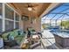 Screened-in pool and patio with seating area at 25017 Lalique Pl, Punta Gorda, FL 33950