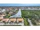 Aerial view of home with private boat dock and access to waterway at 1531 Aqui Esta Dr # 1, Punta Gorda, FL 33950