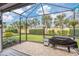 Spacious screened patio, backyard view at 19119 Mangieri St, Venice, FL 34293