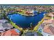 Aerial view showcasing the property's waterfront location and canal access at 2427 St Davids Island Ct, Punta Gorda, FL 33950