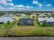 Aerial view showcasing the home's location and backyard pool at 27072 Ecuador Dr, Punta Gorda, FL 33983