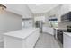 Modern kitchen with white cabinets, stainless steel appliances and an island at 27072 Ecuador Dr, Punta Gorda, FL 33983