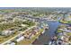 Aerial view of canal front homes and neighborhood at 4107 Rock Creek Dr, Port Charlotte, FL 33948