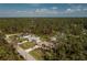 An aerial view showcasing a quiet residential neighborhood with mature trees at 4198 Kinlock St, North Port, FL 34286