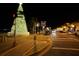 Night view of street with Christmas tree at 506 Monaco Dr, Punta Gorda, FL 33950