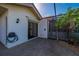 Private patio with sliding glass doors and a screen enclosure at 5089 San Rocco Ct, Punta Gorda, FL 33950