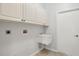 Laundry room with cabinets and utility sink at 5625 Whispering Oaks Dr, North Port, FL 34287