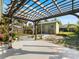 Backyard patio with pergola and shed at 81 Michigan Ave, Englewood, FL 34223