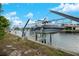 Private boat lift on the canal at 109 Peckham Se St, Port Charlotte, FL 33952