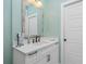 Guest bathroom with vanity and quartz countertop at 13204 Kakapo Ave, Port Charlotte, FL 33981