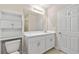 Modern bathroom with white vanity and shower at 16039 Quinta Dr, Punta Gorda, FL 33955