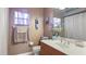 Clean bathroom with a single vanity and shower/tub combo at 17220 Horizon Ln, Port Charlotte, FL 33948