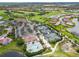 Aerial view of community amenities including tennis courts, pool, and clubhouse at 1906 Creek Nine Dr, North Port, FL 34291