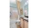 Clean bathroom with tub shower, vanity, and updated fixtures at 1906 Creek Nine Dr, North Port, FL 34291