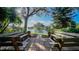 Peaceful patio with benches overlooking a pond at 19505 Quesada Ave # Rr203, Port Charlotte, FL 33948