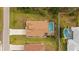 Top-down view of a house with a pool in the backyard at 4465 Kaskin Ave, North Port, FL 34286