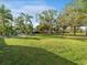 Large grassy backyard with mature trees, providing ample space for recreation at 5870 Hornbuckle Blvd, North Port, FL 34291