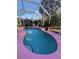 Pink-tiled kidney-shaped pool with screened enclosure at 1281 Nebraska Ln, North Port, FL 34286