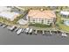 Property overview showing building, pool, and private boat docks at 1340 Rock Dove Ct # 135, Punta Gorda, FL 33950