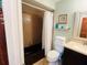 Bathroom with tub shower combination and updated vanity at 1434 Viscaya Dr, Port Charlotte, FL 33952