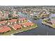 Aerial view of canal front property with pool at 3830 Bal Harbor Blvd # 17, Punta Gorda, FL 33950