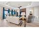 Open concept living room with comfortable seating and fireplace at 4600 Almar Dr, Punta Gorda, FL 33950