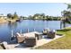 Seating area on a dock overlooking a peaceful canal at 21094 Edgewater Dr, Port Charlotte, FL 33952