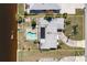 Overhead view of single-story home, pool, and waterfront access at 217 W Tarpon Nw Blvd, Port Charlotte, FL 33952