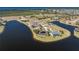 Aerial view showcasing a waterfront community with luxury homes at 24337 Contra Costa Ln, Punta Gorda, FL 33955