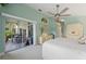 Main bedroom with sliding door access to patio at 3191 Village Ln, Port Charlotte, FL 33953