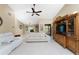 Living Room with vaulted ceiling, white sofas and views of backyard at 840 Via Tunis, Punta Gorda, FL 33950