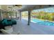 Enclosed pool and spa with canal view at 108 Mccabe St, Port Charlotte, FL 33953