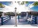 Blue dock with seating and waterfront views at 115 Sw Seville Sw Pl, Port Charlotte, FL 33952