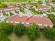 Aerial view of townhome with two-car garage and private yard at 1259 Jonah Dr, North Port, FL 34289