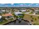 Aerial perspective showcasing the home's waterfront setting at 1380 Willet Ct, Punta Gorda, FL 33950