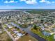 Aerial view highlighting home's location by the canal at 160 Salem Nw Ave, Port Charlotte, FL 33952