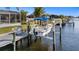 Private boat dock with lift for convenient water access at 18170 Avonsdale Cir, Port Charlotte, FL 33948