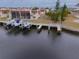 Aerial view of waterfront property with boat slips and canal access at 311 Garvin St # 411B, Punta Gorda, FL 33950