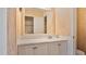 Simple bathroom with white vanity and updated fixtures at 3128 Ponce De Leon Blvd, North Port, FL 34291