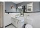 Updated bathroom with white subway tile, vessel sink, and modern vanity at 350 Duxbury Ave, Port Charlotte, FL 33952