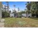 Landscaped backyard with privacy fence and garden at 3953 Vehlin St, North Port, FL 34286