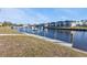 Private concrete boat dock with lift and waterfront access at 638 Andros Ct, Punta Gorda, FL 33950