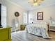 Bright bedroom with floral bedding and a large mirror at 240 W End Dr # 1011, Punta Gorda, FL 33950